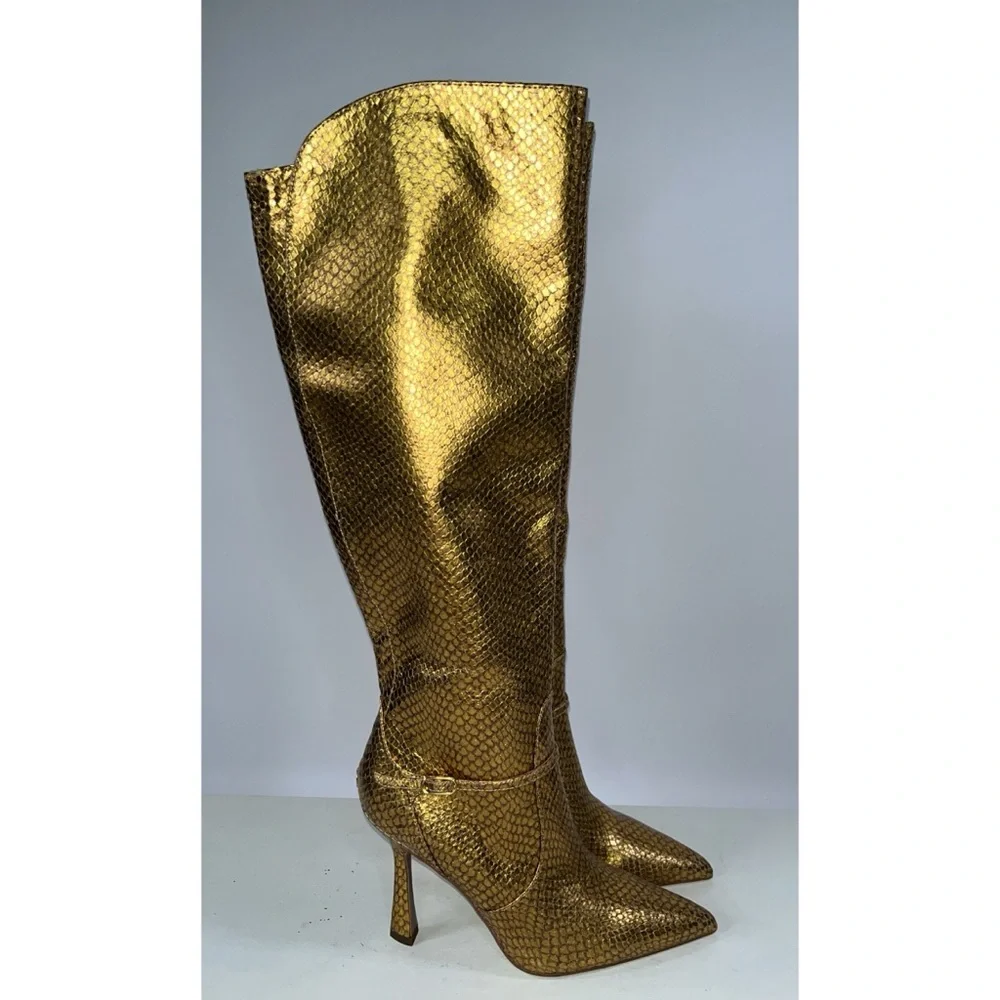 Sam Edelman Elia Bronze Metallic Snake Print Boot (Size: 9) - Picture 8 of 11